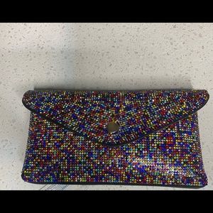 Bling Fanny Pouch Belt Clutch multicolored rainbow